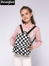 Load image into Gallery viewer, Deanfun Mini Backpack 3D Printed Classical Black And White Lattice Waterproof Backpack Women Shoulder Bag For Teenages MNSB-8