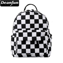 Load image into Gallery viewer, Deanfun Mini Backpack 3D Printed Classical Black And White Lattice Waterproof Backpack Women Shoulder Bag For Teenages MNSB-8