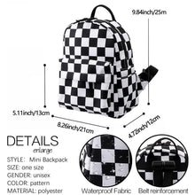 Load image into Gallery viewer, Deanfun Mini Backpack 3D Printed Classical Black And White Lattice Waterproof Backpack Women Shoulder Bag For Teenages MNSB-8