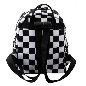 Deanfun Mini Backpack 3D Printed Classical Black And White Lattice Waterproof Backpack Women Shoulder Bag For Teenages MNSB-8