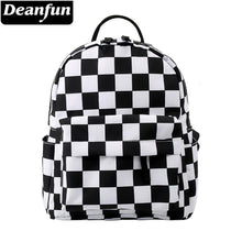Load image into Gallery viewer, Deanfun Mini Backpack 3D Printed Classical Black And White Lattice Waterproof Backpack Women Shoulder Bag For Teenages MNSB-8

