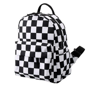 Deanfun Mini Backpack 3D Printed Classical Black And White Lattice Waterproof Backpack Women Shoulder Bag For Teenages MNSB-8