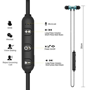 Wireless Bluetooth Earphone Stereo Headphones Sport Bluetooth Headset Earbuds Magnetic Earpiece With Mic For IPhone Xiaomi