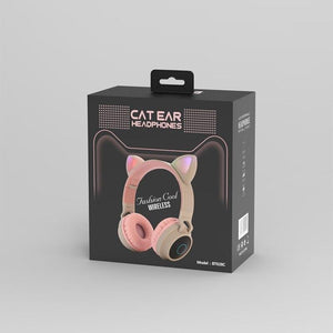 New Arrival LED Cat Ear Noise Cancelling Headphones Bluetooth 5.0 Young People Kids Headset Support TF Card 3.5mm Plug With Mic