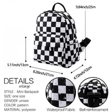 Load image into Gallery viewer, Deanfun Mini Backpack 3D Printed Classical Black And White Lattice Waterproof Backpack Women Shoulder Bag For Teenages MNSB-8
